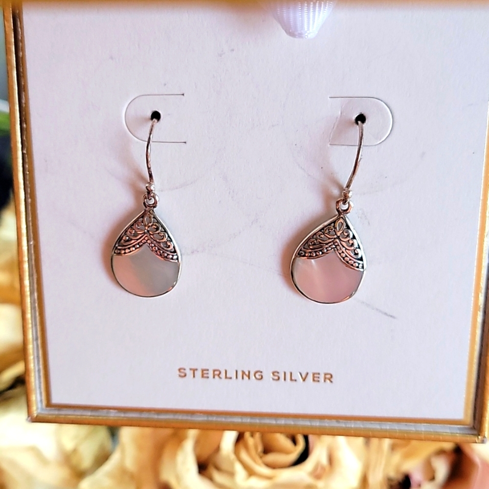 Sterling silver and pearl earrings